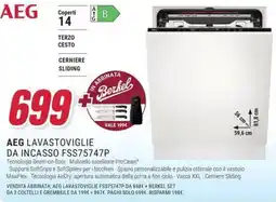 Trony AEG LAVASTOVIGLIE DA INCASSO FSS75747P offerta