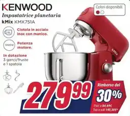 Trony KENWOOD Impastatrice planetaria kMix KMX751A offerta