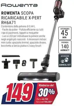 Trony ROWENTA SCOPA RICARICABILE X-PERT RH6A71 offerta