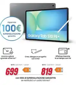 Trony SAMSUNG Galaxy Tab S10 FE+ offerta