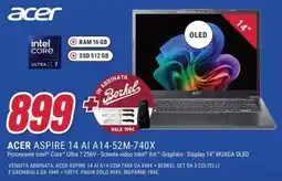 Trony ACER ASPIRE 14 AI A14-52M-740X offerta