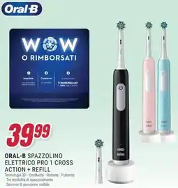 Trony Oral-b spazzolino elettrico pro 1 cross action + refill offerta