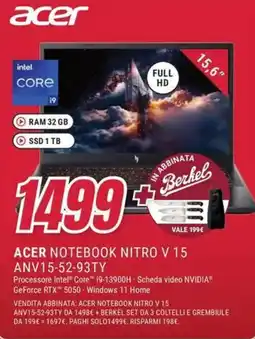 Trony ACER NOTEBOOK NITRO V 15 ANV15-52-93TY offerta