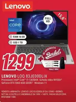 Trony LENOVO LOQ 83JE0ODLIX offerta