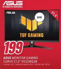 Trony ASUS MONITOR GAMING CURVO 31,5" VG32WQ3B offerta