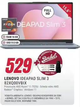 Trony LENOVO IDEAPAD SLIM 3 82XQ00VBIX offerta