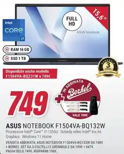 Trony ASUS NOTEBOOK F1504VA-BQ132W offerta