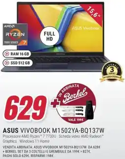 Trony ASUS VIVOBOOK M1502YA-BQ137W offerta