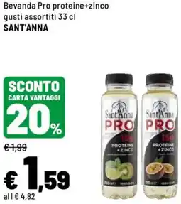 Iper La Grande Bevanda Pro proteine+zinco SANT'ANNA offerta
