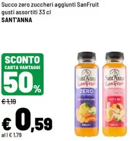 Iper La Grande Succo zero zuccheri aggiunti San Fruit offerta