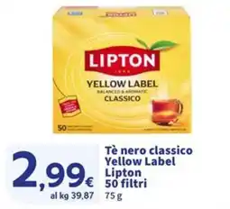Sigma Tè nero classico Yellow Label Lipton offerta