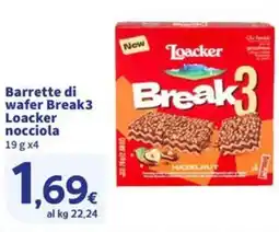 Sigma Barrette di wafer Break3 Loacker nocciola offerta