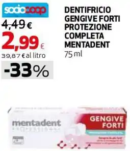 Coop Master Alleanza 3.0 Dentifricio gengive forti protezione completa MENTADENT offerta