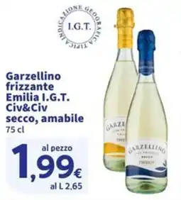 Sigma Garzellino frizzante Emilia I.G.T. Civ&Civ secco, amabile offerta