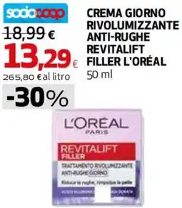 Coop Master Alleanza 3.0 Crema giorno rivolumizzante anti-rughe revitalift filler L'ORÉAL offerta