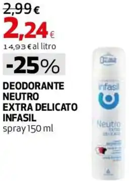 Coop Master Alleanza 3.0 Deodorante neutro extra delicato INFASIL offerta