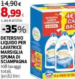 Coop Master Alleanza 3.0 Detersivo liquido per lavatrice marsiglia SPUMA DI SCIAMPAGNA offerta