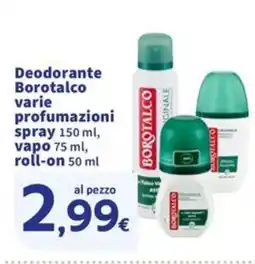 Sigma Deodorante Borotalco, spray, vapo, roll-on offerta
