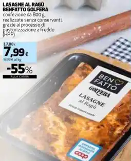 Coop Master Alleanza 3.0 Lasagne al ragù benfatto GOLFERA offerta