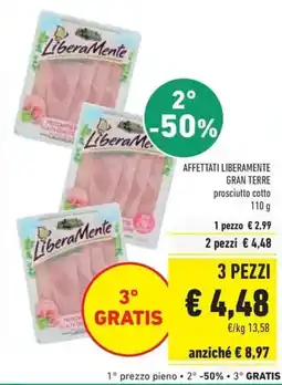 Conad Affettati liberamente gran terre prosciutto cotto offerta