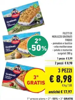 Conad Filetti di merluzzo gratinati FINDUS offerta