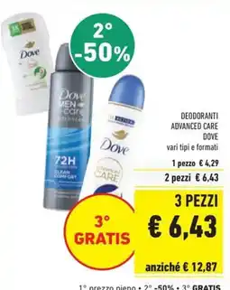 Conad Deodoranti advanced care DOVE offerta