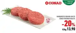 Conad Hamburger di bovino adulto CONAD PERCORSO QUALITÀ offerta
