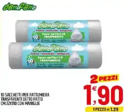 Ard Discount 10 sacchetti per pattumiera trasparenti detto fatto cm.72x110 con maniglie offerta