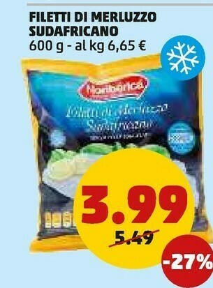PENNY Filetti di merluzzo offerta