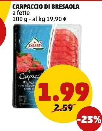 PENNY Carpaccio di bresaola a fette offerta