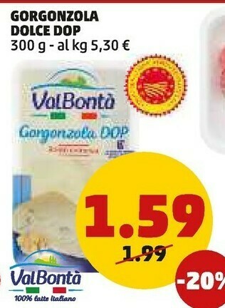 PENNY Val bonta gorgonzola dolce dop offerta