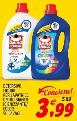 Ard Discount Detersivo liquido per lavatrice omino bianco igienizzante/ color + offerta
