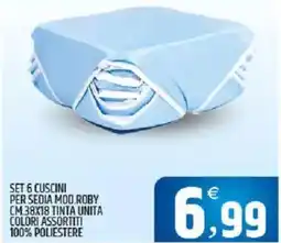 Ard Discount Set 6 cuscini per sedia mod roby cm 38x18 tinta unita offerta