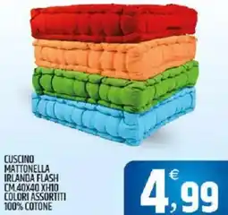 Ard Discount Cuscino mattonella irlanda flash cm.40x40 xh10 100% cotone offerta