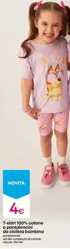 Pepco T-shirt 100% cotone o pantaloncini da ciclista bambina offerta