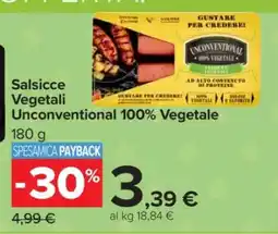 Carrefour Salsicce Vegetali Unconventional 100% Vegetale offerta