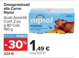 Carrefour OMOGENEIZZATI ALLA CARNE NIPIOL offerta
