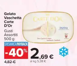 Carrefour Gelato Vaschetta Carte D’Or offerta