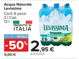 Carrefour Acqua Naturale Levissima offerta