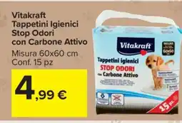 Carrefour Vitakraft Tappetini igienici Stop Odori con Carbone Attivo offerta