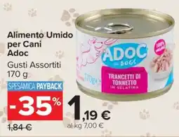 Carrefour ALIMENTO UMIDO PER CANI ADOC offerta