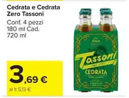 Carrefour Cedrata e Cedrata Zero Tassoni offerta