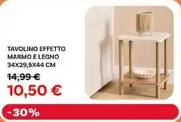 Max Factory Tavolino effetto marmo e legno 34x29,5x44 cm offerta