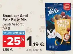 Carrefour Snack per Gatti Felix Party Mix offerta