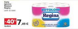 Carrefour Carta Igienica Rotoloni Regina offerta