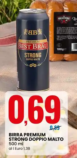 Eurospin Best bräu birra premium strong doppio malto offerta