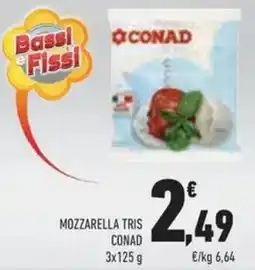 Conad Mozzarella tris CONAD offerta