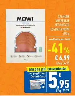 Conad Salmone norvegese affumicato essentia MOWI offerta