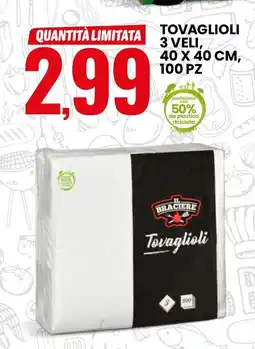 Eurospin Il braciere tovaglioli 3 veli, 40 x 40 cm offerta