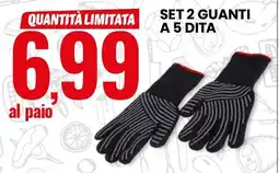 Eurospin Set 2 guanti a 5 dita offerta